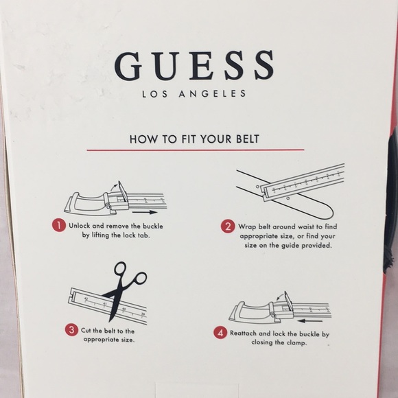 NWT Guess Black & Silver Leather Custom Fit Belt - Picture 4 of 6